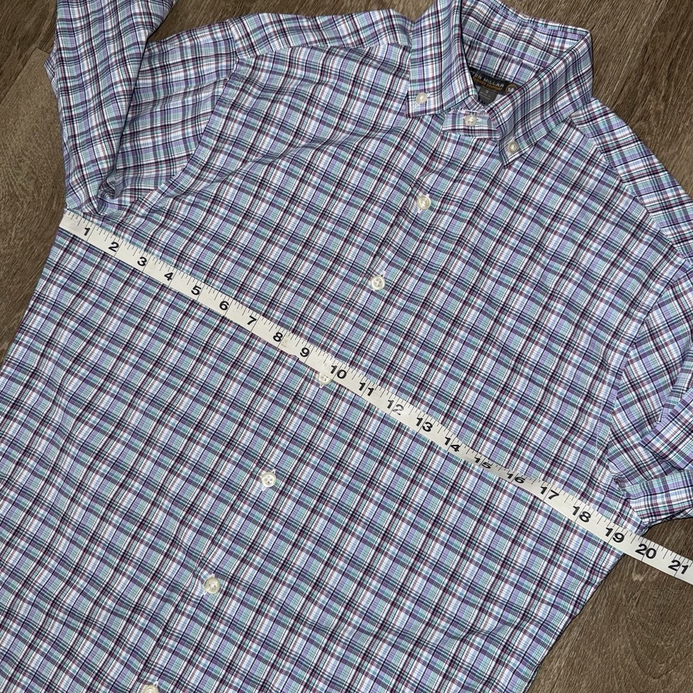 Peter Millar Summer Comfort Long Sleeve Button Down Men's S Pink White Plaid - Picture 4 of 6